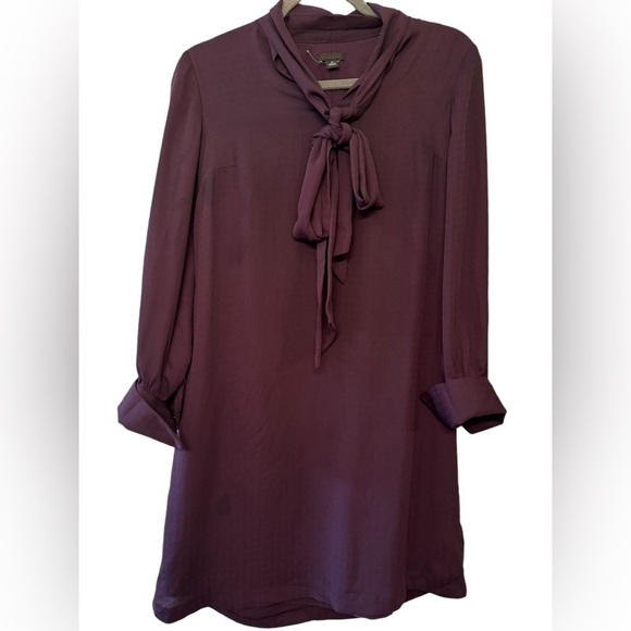 Ann Taylor Tie Neck Long Sleeved Dress XS - Picture 1 of 5